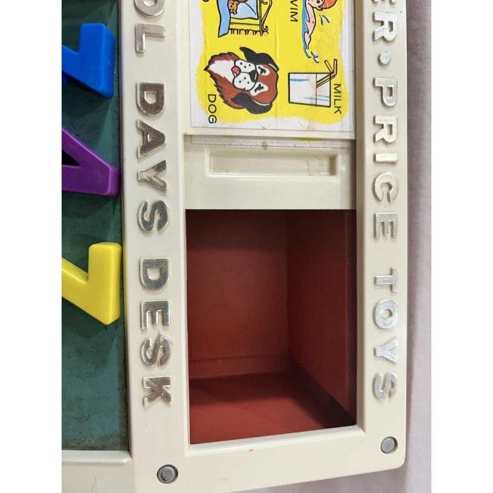 Vintage 1972 Fisher Price School Days Portable Play Desk #760 Letters Numbers